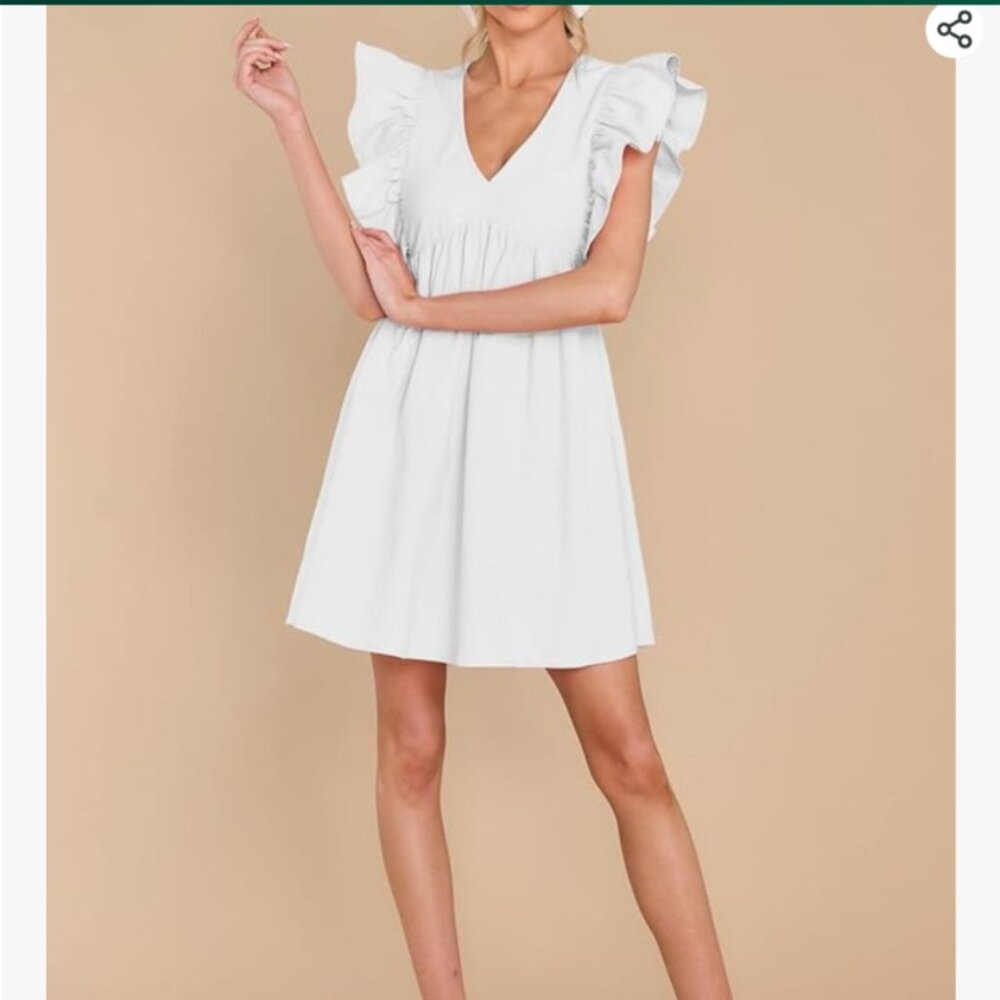 NWT Fancyinn casual ruffle baby doll mini dress L Large